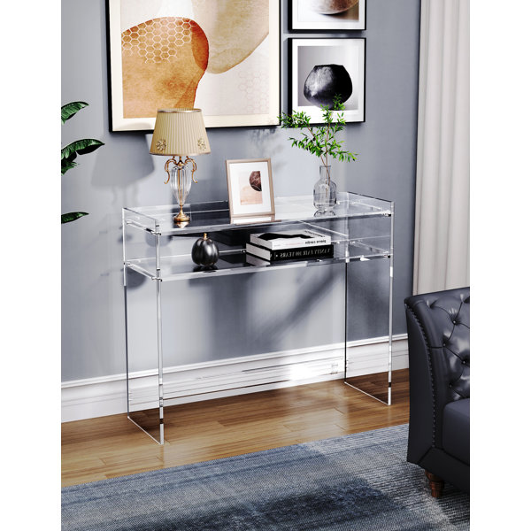 Wrought Studio Acrylic Entryway Table With Storage Shelves - Wayfair Canada